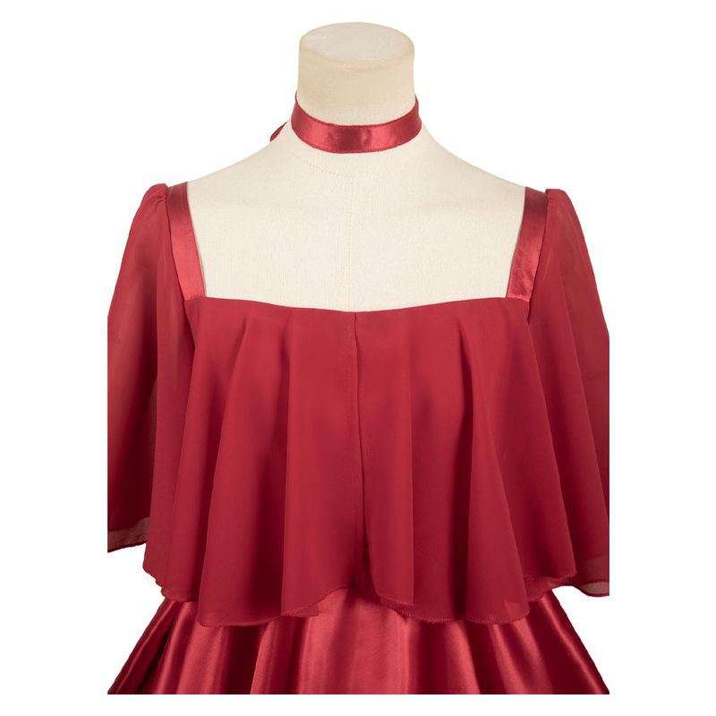 Sousou No Frieren Frieren Women Red Dress Cosplay Costume