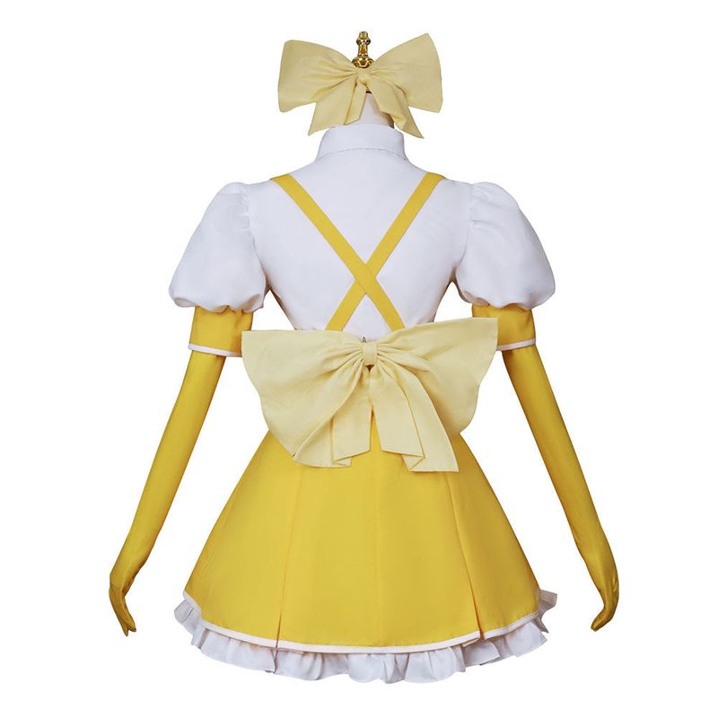 Tenkawa Kaoruko Women Yellow Dress Cosplay Costume