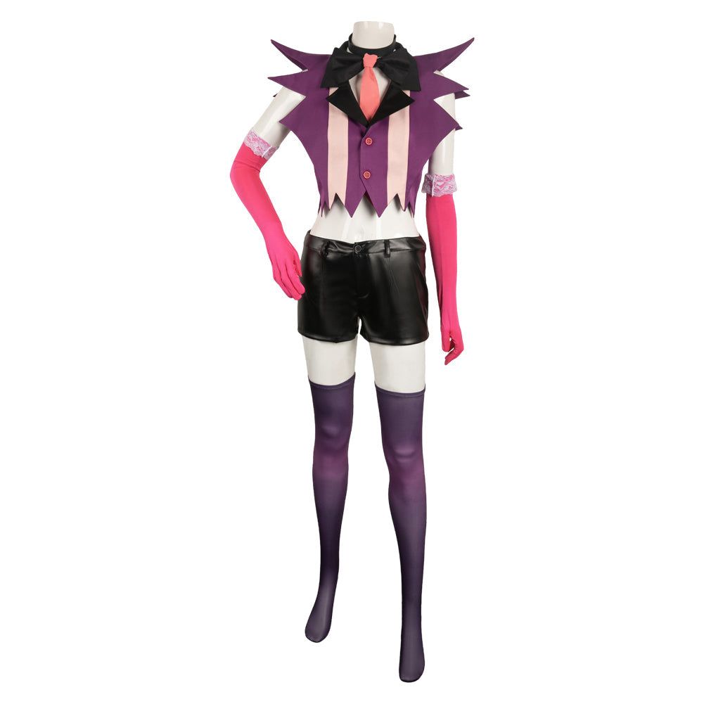 Angel Dust Women Purple Combat Suit Cosplay Costume