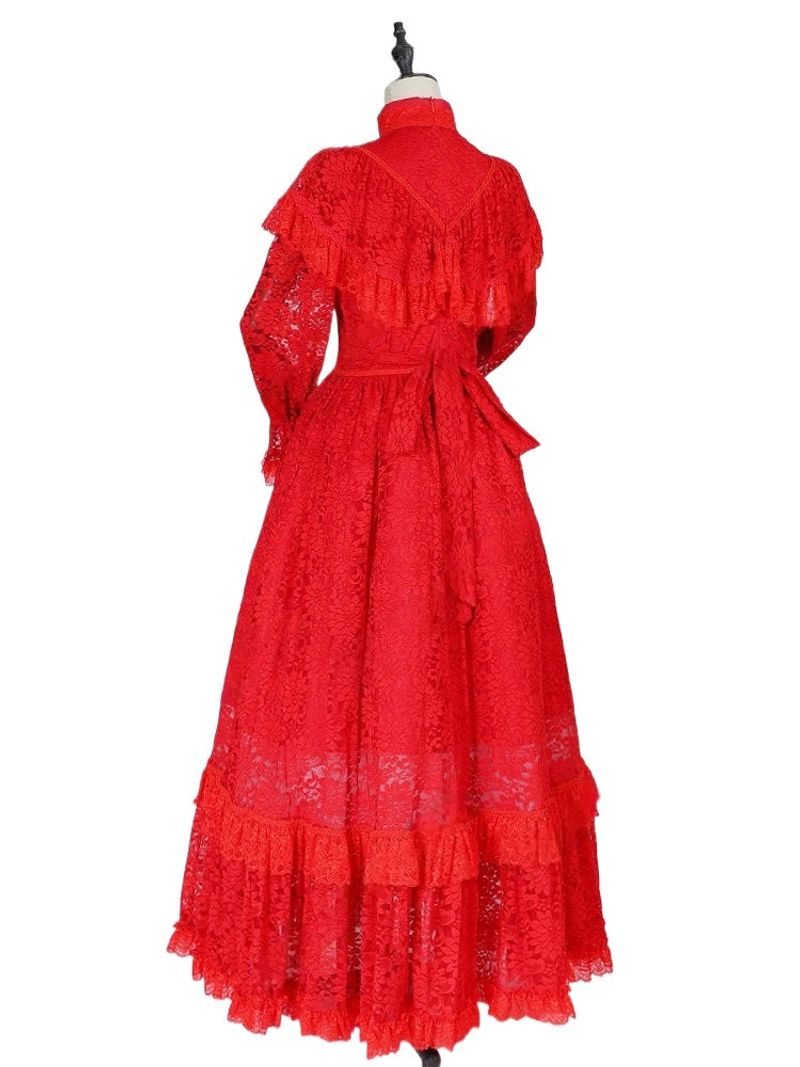 Lydia Deetz Bride Red Wedding Dress Cosplay Costume