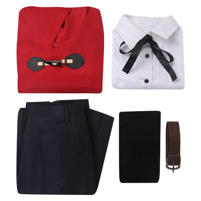 Nina Iseri Women Red Outfit Cosplay Costume