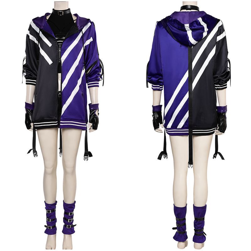 Reina Women Black And Purple Outfit Cosplay Costume