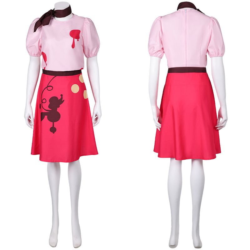 Niffty Women Pink Printed Dress Cosplay Costume