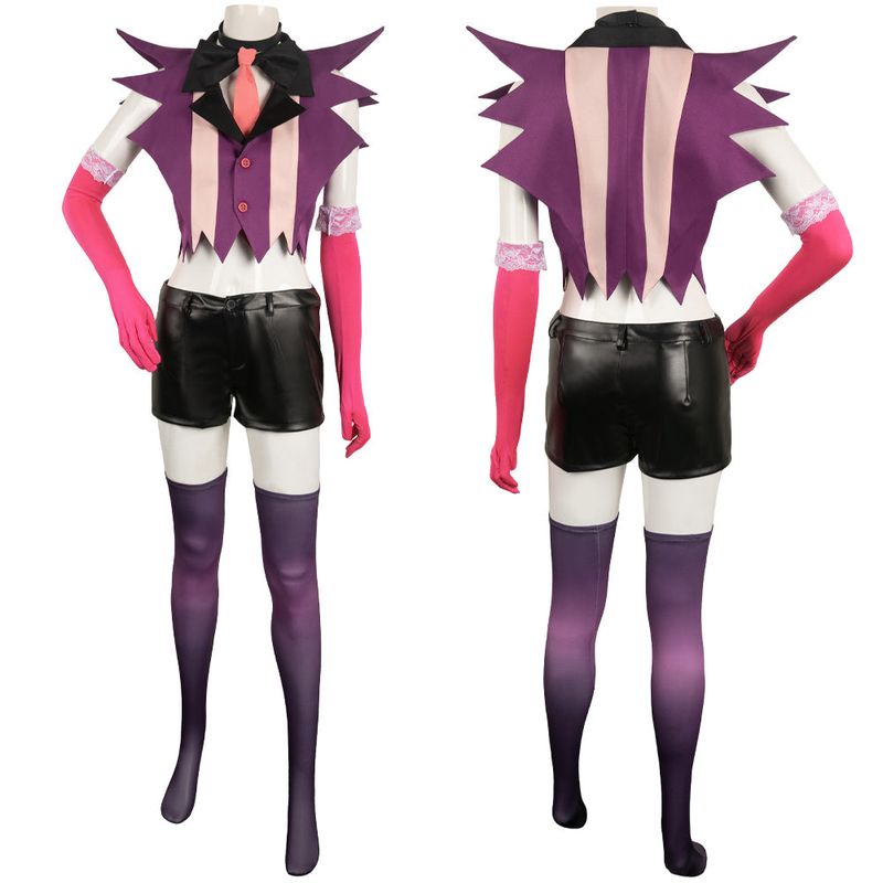 Angel Dust Women Purple Combat Suit Cosplay Costume