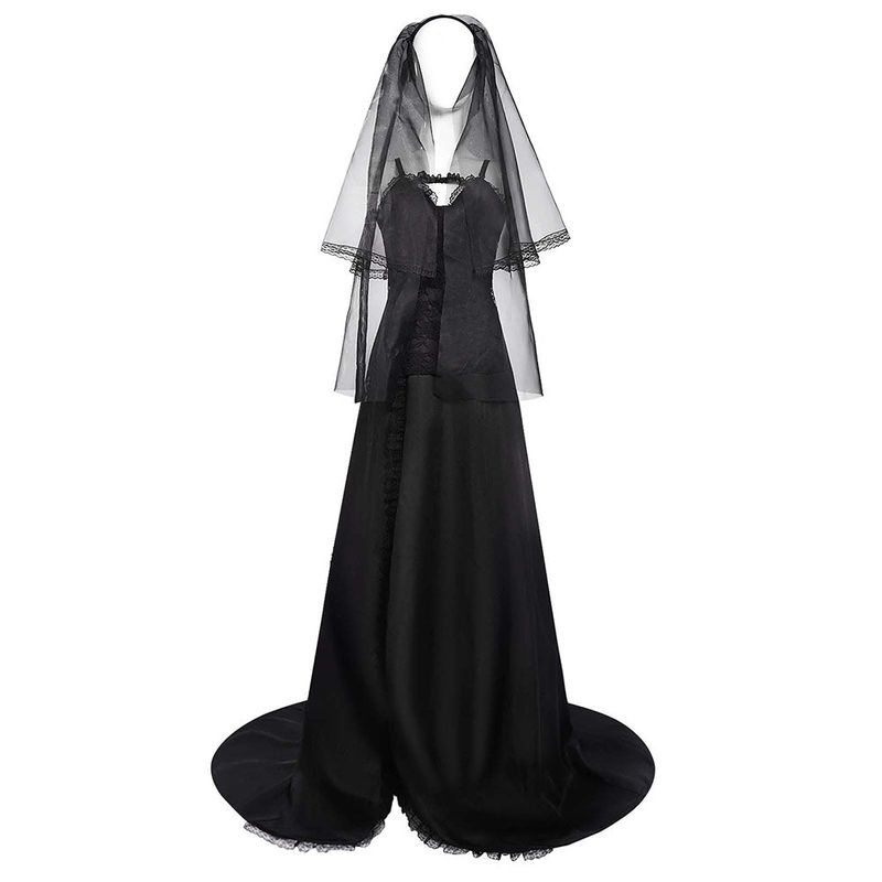 Astrid Deetz Women Gothic Black Dress Cosplay Costume
