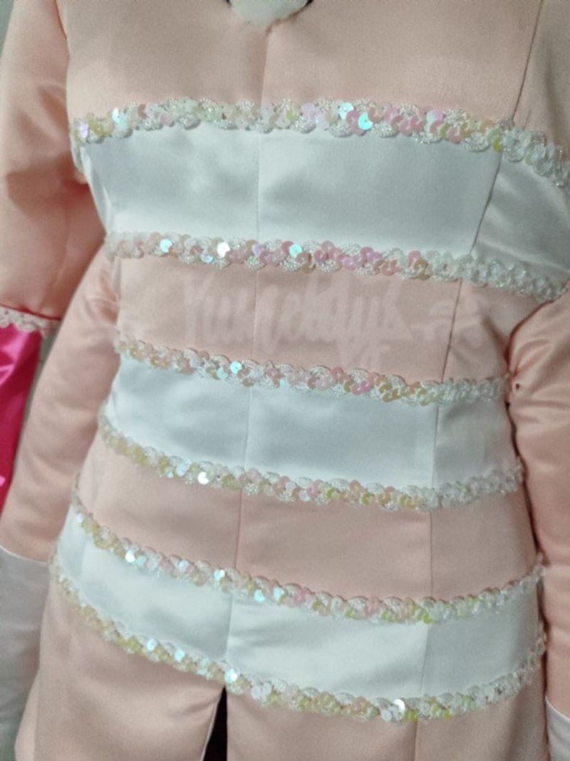 Angel Dust Pink White Dress Cosplay Outfit