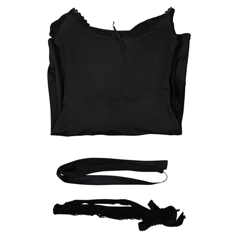 Misty Women Black Lace Long-sleeved Dress Cosplay Costume