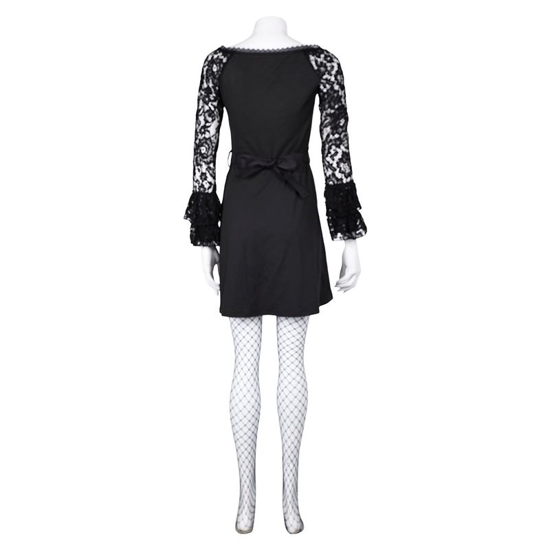 Misty Women Black Lace Long-sleeved Dress Cosplay Costume