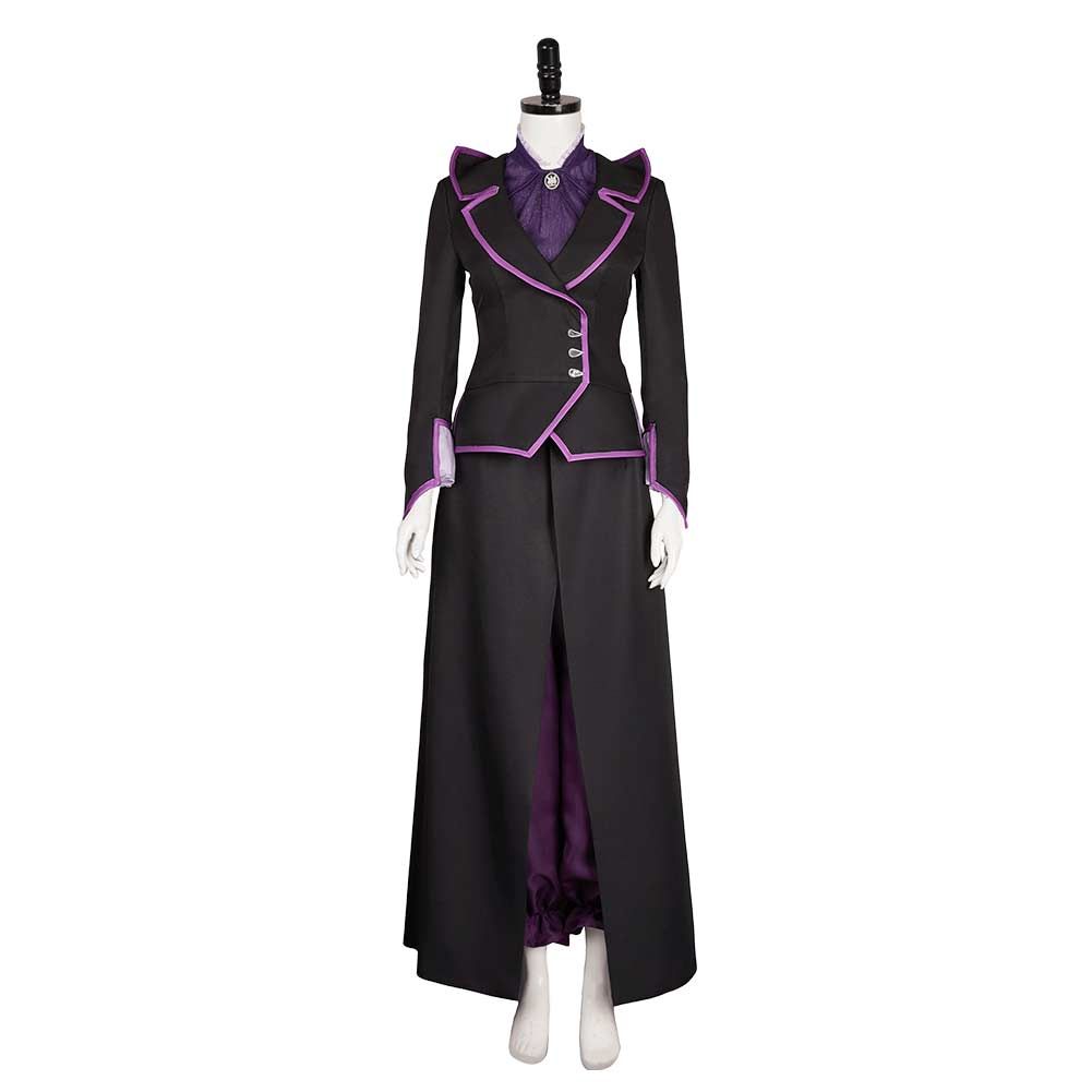 Agatha Women Black Purple Witch Outfit Cosplay Costume