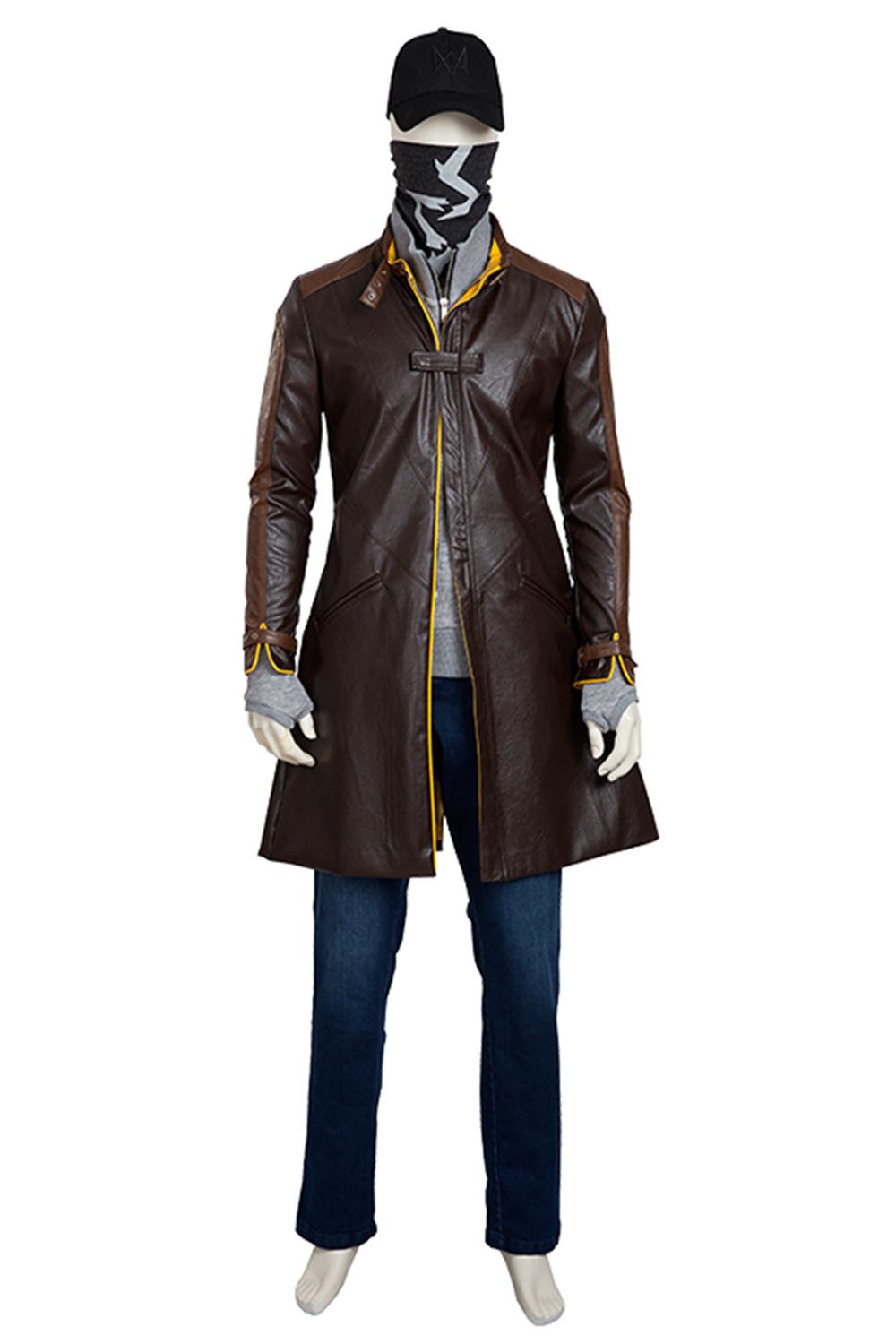 Aiden Pearce Brown Leather Jacket Cosplay Outfit