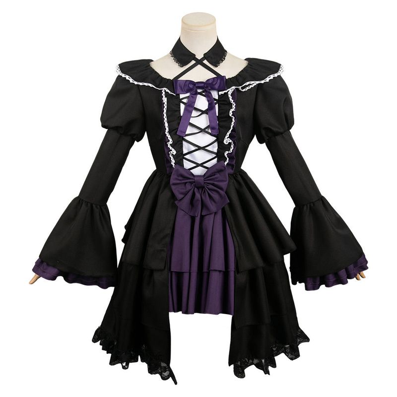 Puella Magi Madoka Magica Homura Akemi Black Gothic Dress Cosplay Costume