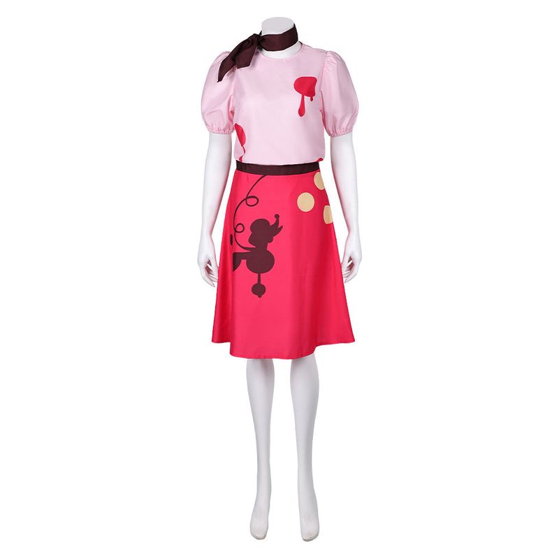 Niffty Women Pink Printed Dress Cosplay Costume