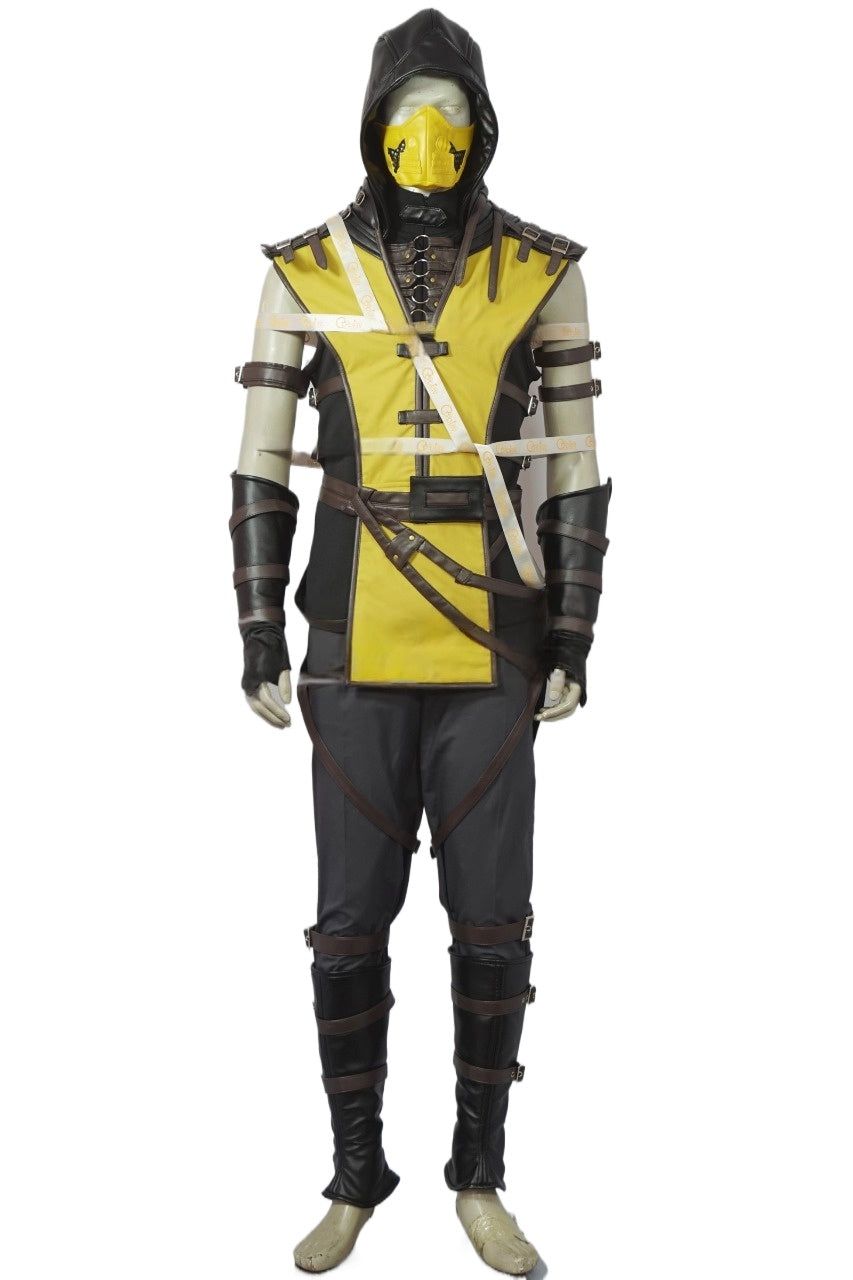 Scorpion Yellow and Black Ninja Warrior Cosplay Costume