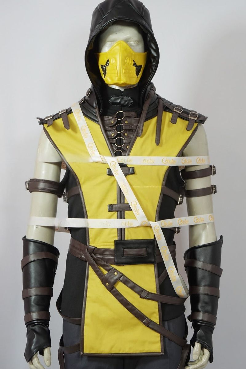 Scorpion Yellow and Black Ninja Warrior Cosplay Costume