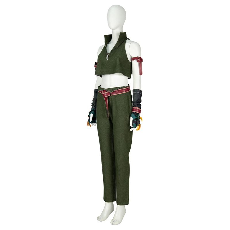 Tifa Lockhart Women Green Cowboy Suit Cosplay Costume