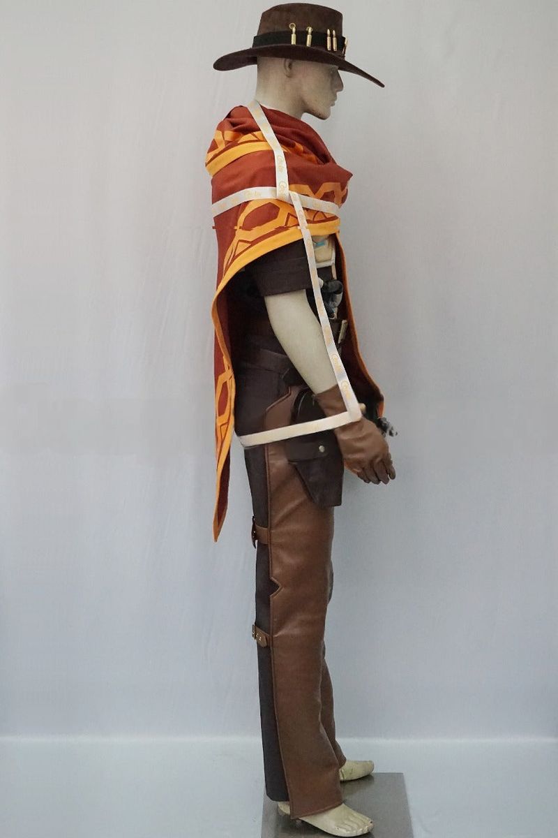 McCree Brown Red Cosplay Costume