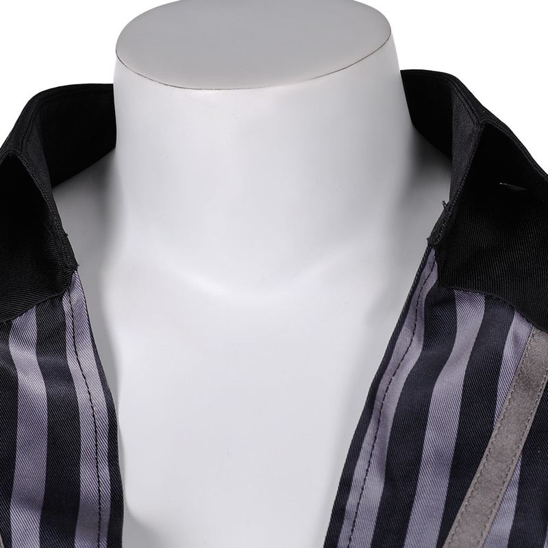 Tifa Lockhart Women Black Striped Outfit Cosplay Costume