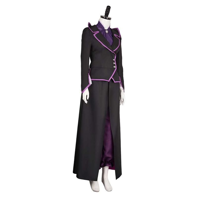 Agatha Women Black Purple Witch Outfit Cosplay Costume