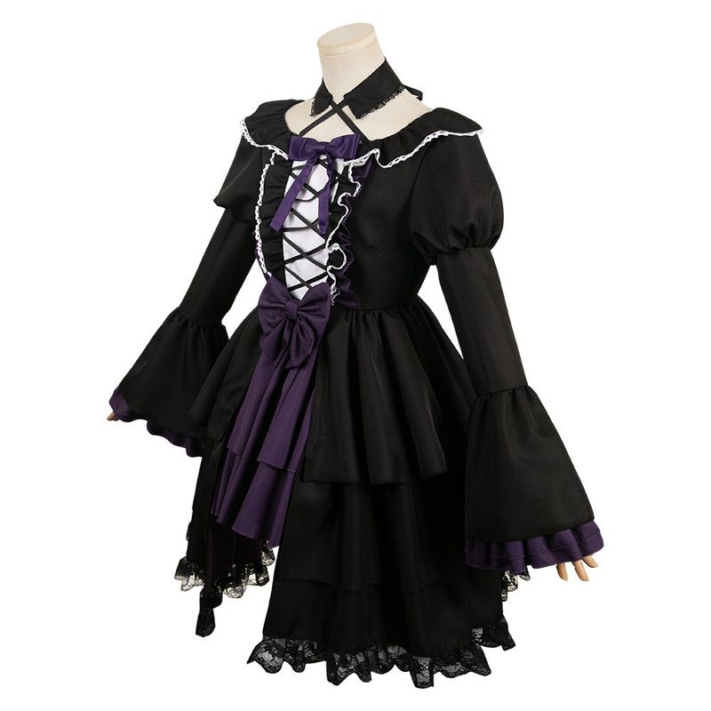 Puella Magi Madoka Magica Homura Akemi Black Gothic Dress Cosplay Costume
