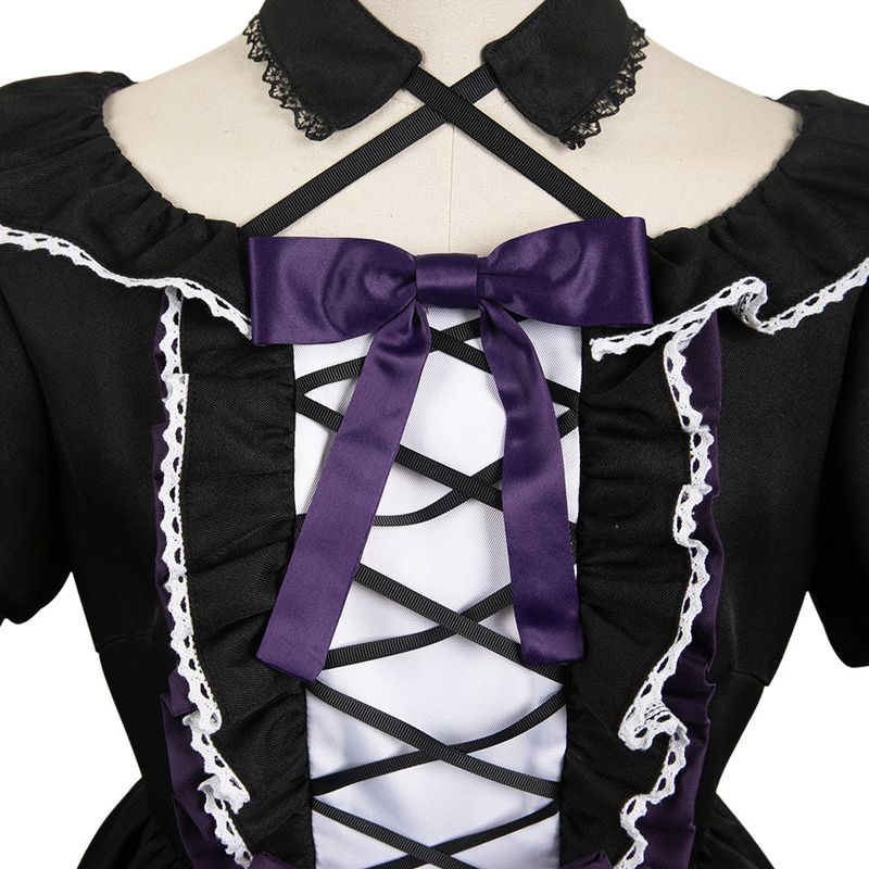 Puella Magi Madoka Magica Homura Akemi Black Gothic Dress Cosplay Costume