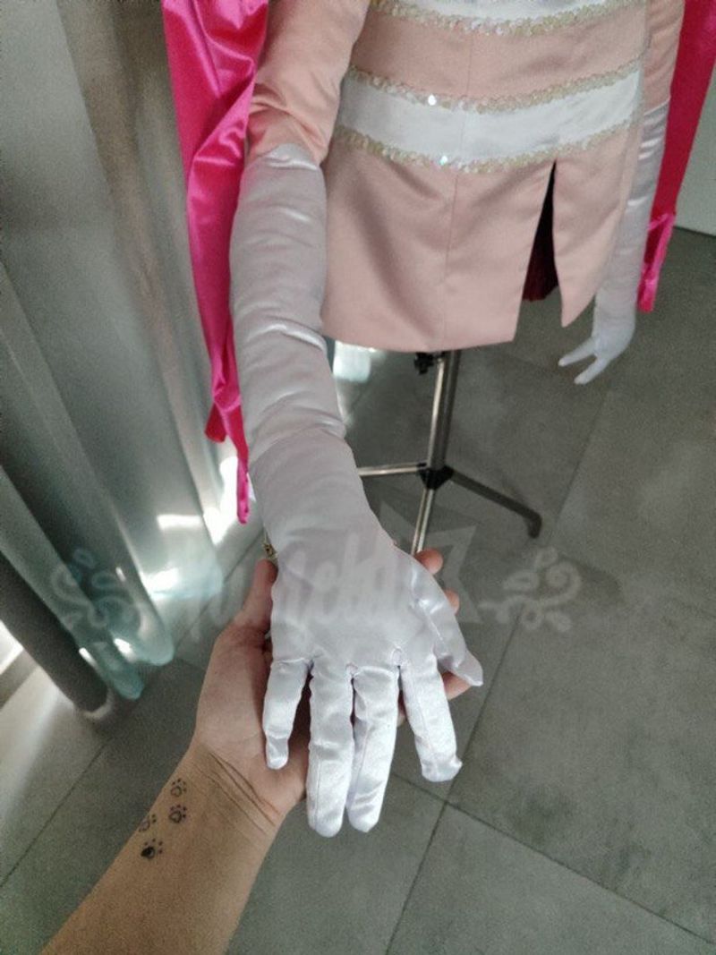 Angel Dust Pink White Dress Cosplay Outfit