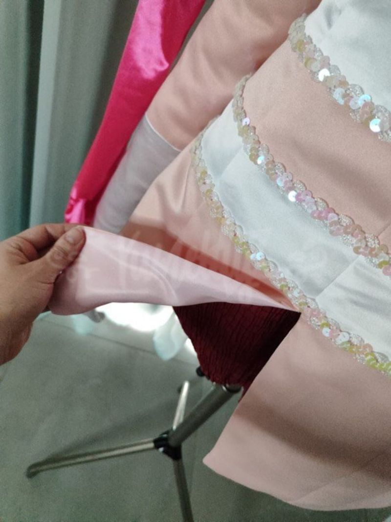 Angel Dust Pink White Dress Cosplay Outfit