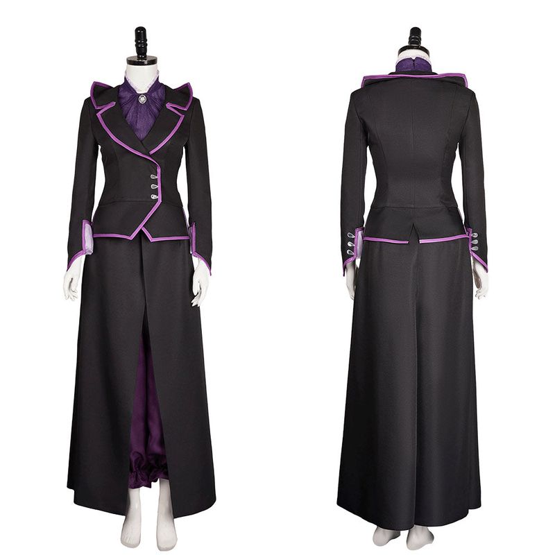 Agatha Women Black Purple Witch Outfit Cosplay Costume