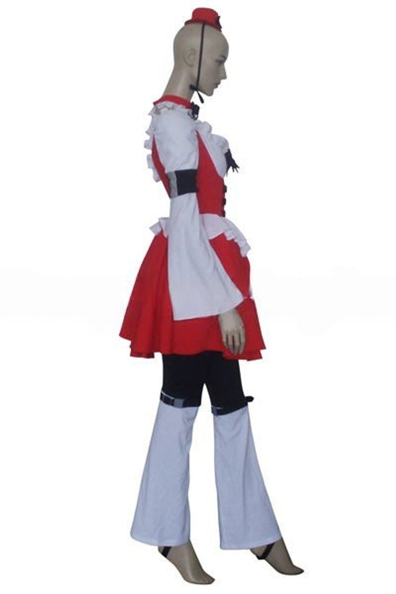 Code Geass C.C. Red White Maid Dress Cosplay Costume