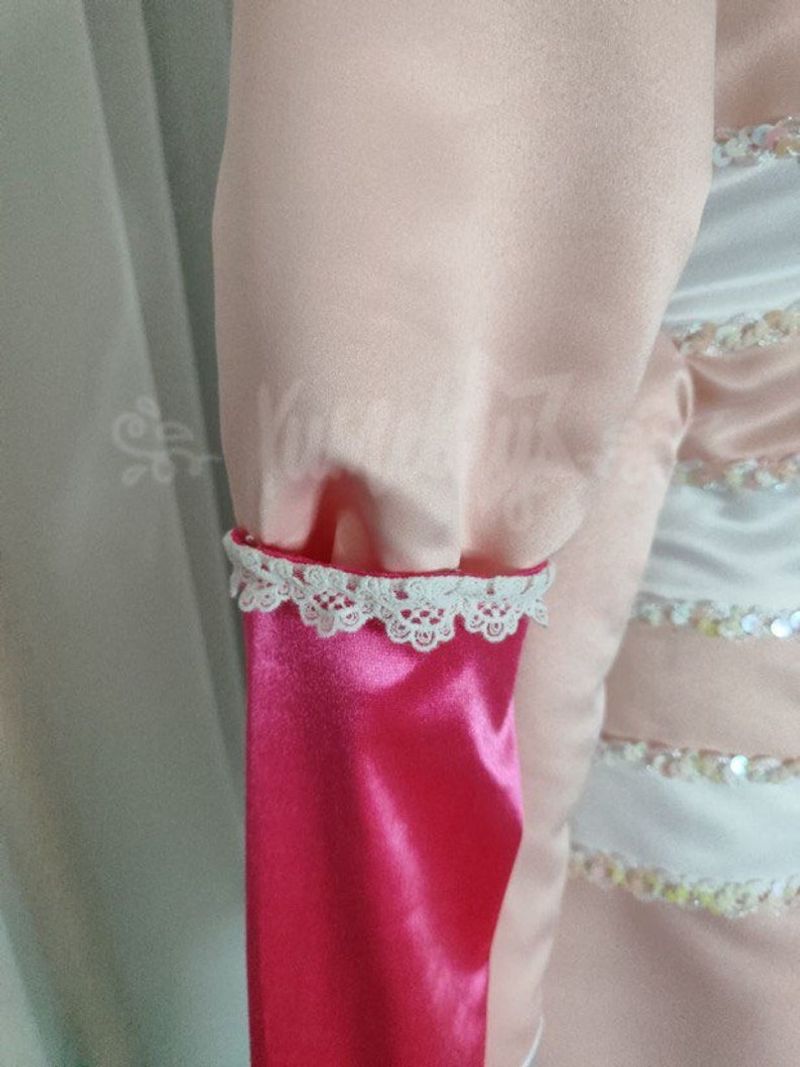 Angel Dust Pink White Dress Cosplay Outfit