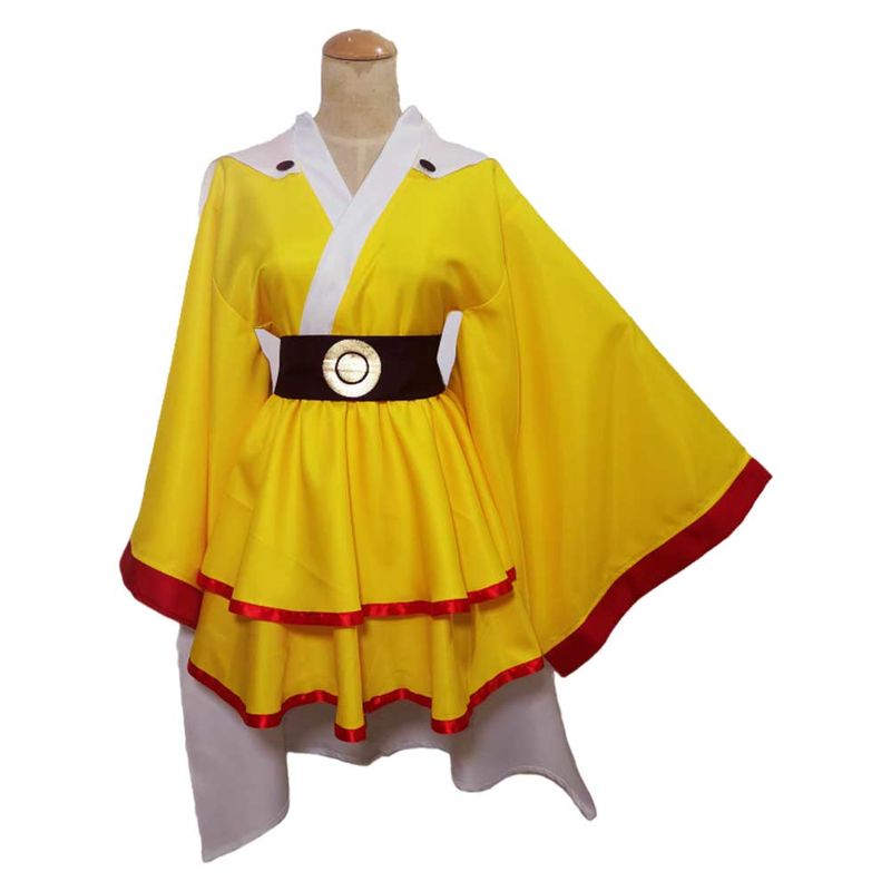 Saitama Women Yellow Dress Cosplay Costume