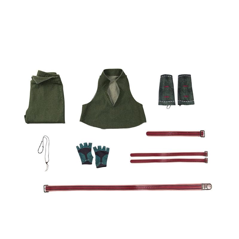 Tifa Lockhart Women Green Cowboy Suit Cosplay Costume