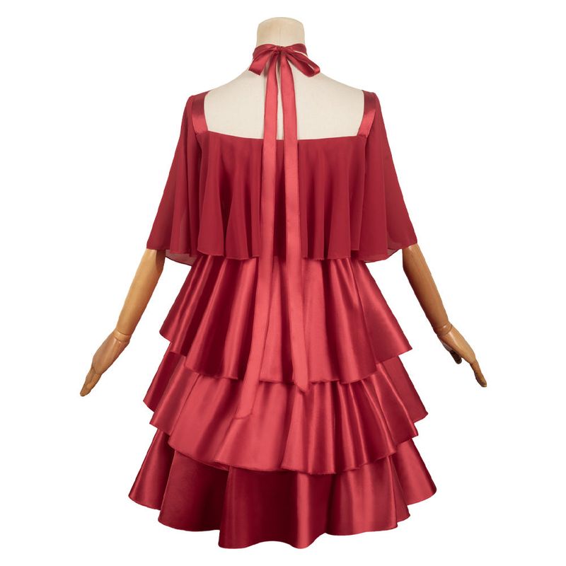 Sousou No Frieren Frieren Women Red Dress Cosplay Costume