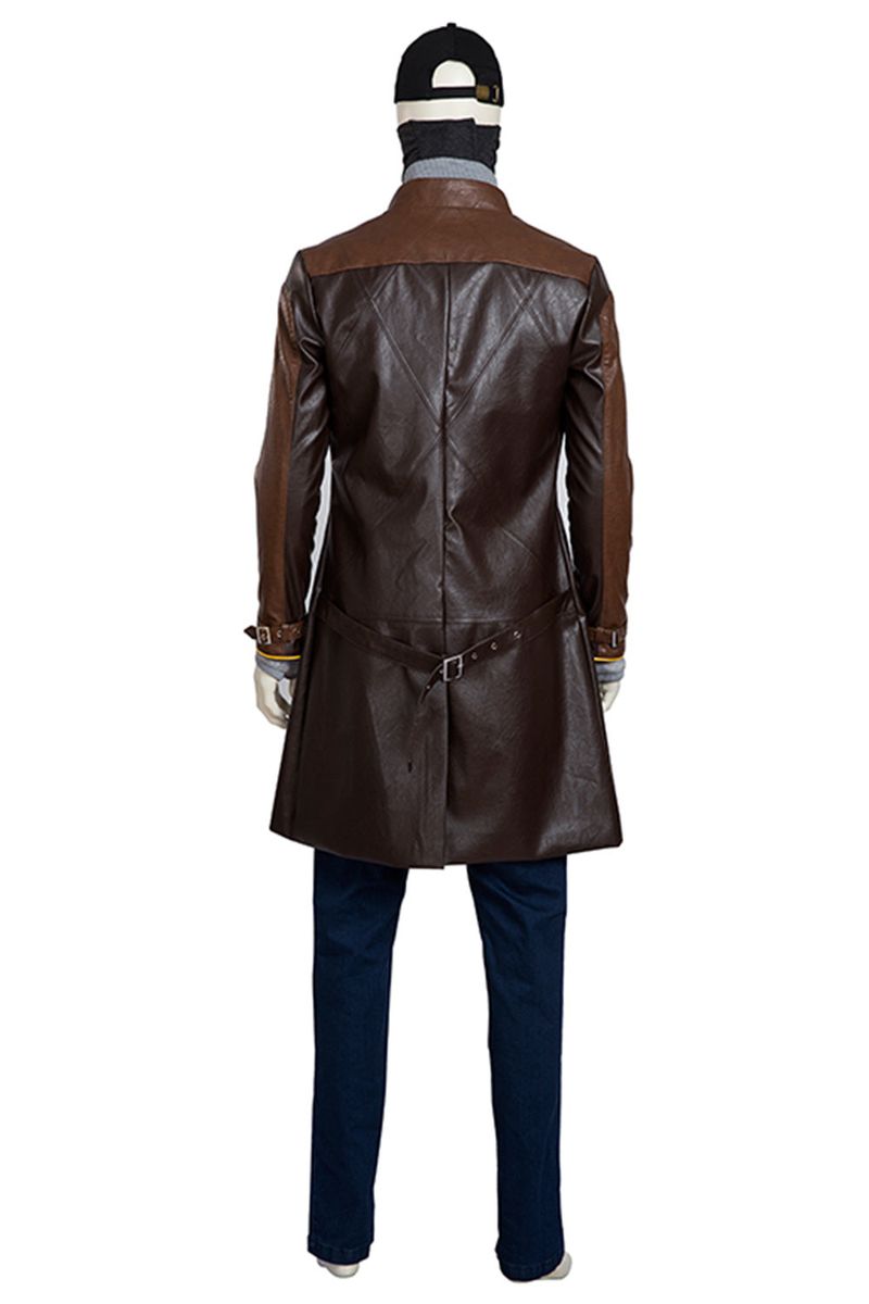 Aiden Pearce Brown Leather Jacket Cosplay Outfit