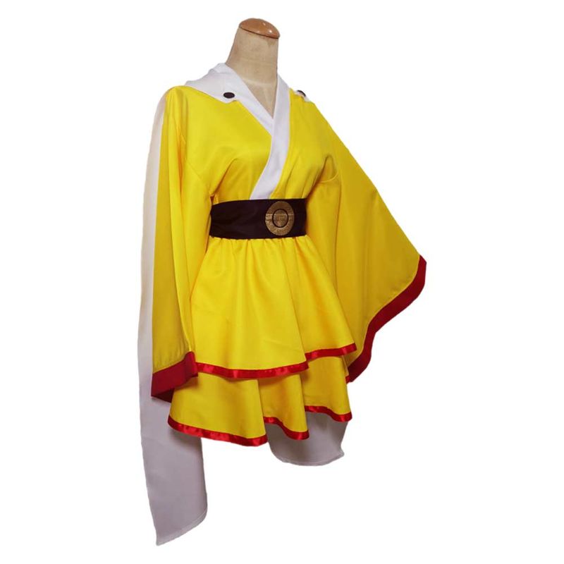 Saitama Women Yellow Dress Cosplay Costume