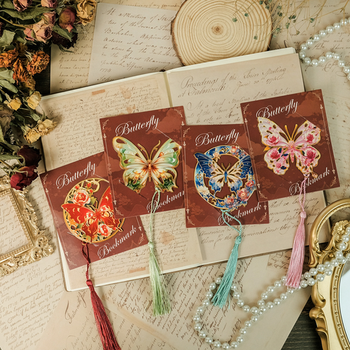Hot Sale High Color Value Various Butterfly Theme Hollow Metal Bookmark Student Birthday Gift Engraving Essential Reading