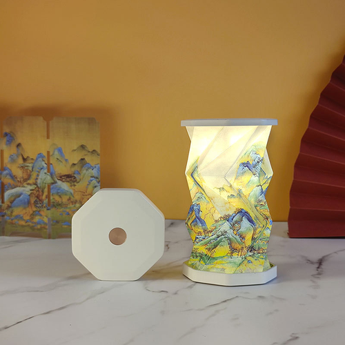 Creative Gift Magnetic Folding Rotating Light Origami Art Atmosphere Mini LED Rechargeable Rotating Folding Paper Lamp