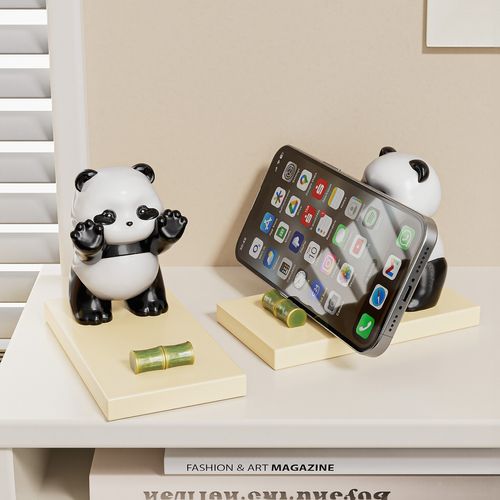 Creative New Cartoon Panda Phone Stand - Cute Chinese Cultural Creative Office Desktop Decoration Ornament, Perfect Desk Birthday Gift