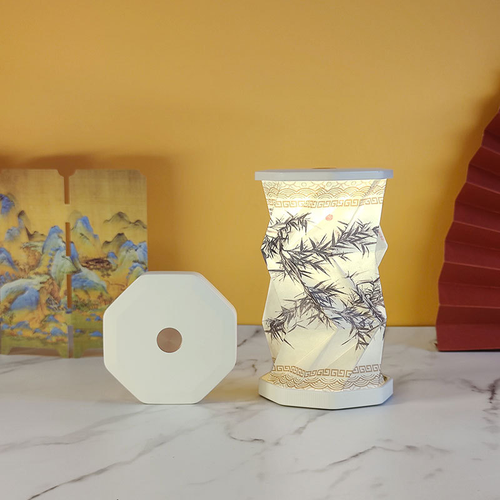 Creative Gift Magnetic Folding Rotating Light Origami Art Atmosphere Mini LED Rechargeable Rotating Folding Paper Lamp