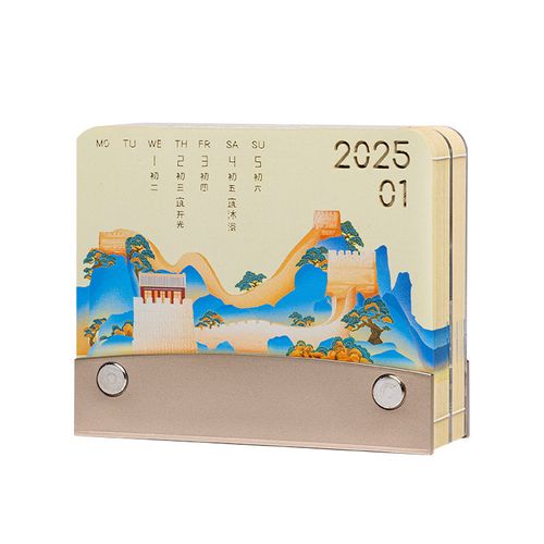 Creative Paper Art 3D Notepad China Great Wall Model Craft Calendar Home Desktop Decoration Laser Cutting Calendar Paper