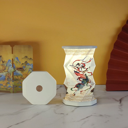 Creative Gift Magnetic Folding Rotating Light Origami Art Atmosphere Mini LED Rechargeable Rotating Folding Paper Lamp