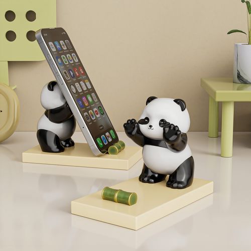 Creative New Cartoon Panda Phone Stand - Cute Chinese Cultural Creative Office Desktop Decoration Ornament, Perfect Desk Birthday Gift