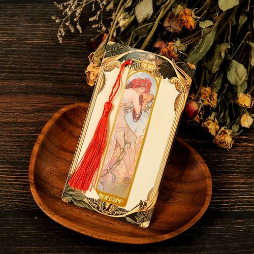 Fashion Cartoon Metal Bookmarks Hollow Retro Oil Painting Cute cat Art Style Souvenir Metal Bookmark Tassels