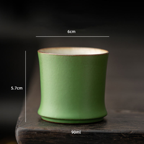 Ceramic Bamboo Kung Fu Tea Set Classic Home Use Landscape Bamboo Cup Creative Green Bamboo Tasting Master Cup Tea Cup