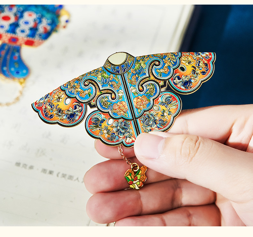 National Museum of China Twelve Dragons and Nine Phoenixes Crown - Metal Hollowed-Out Bookmark - Unique Cultural and Creative Gift