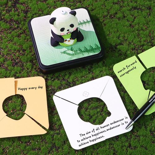 Chinese Panda Cultural Creative 3D Memo Pad | Custom Calendar Sticky Note Pad with Panda Patterns, Kawaii Desk Decor Stationery Gift Setsfor Kids Christmas Gift