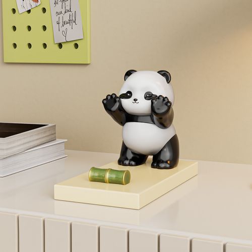 Creative New Cartoon Panda Phone Stand - Cute Chinese Cultural Creative Office Desktop Decoration Ornament, Perfect Desk Birthday Gift