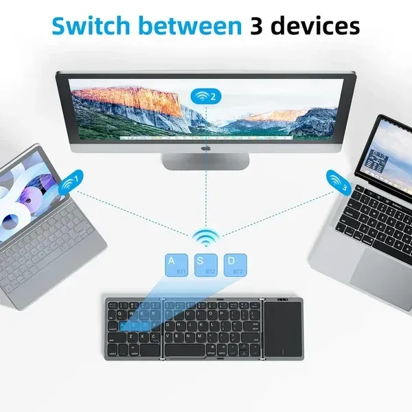 🔥Foldable Bluetooth Keyboard with Touchpad✨🚀50% time limit🚀 Luanda cash on delivery