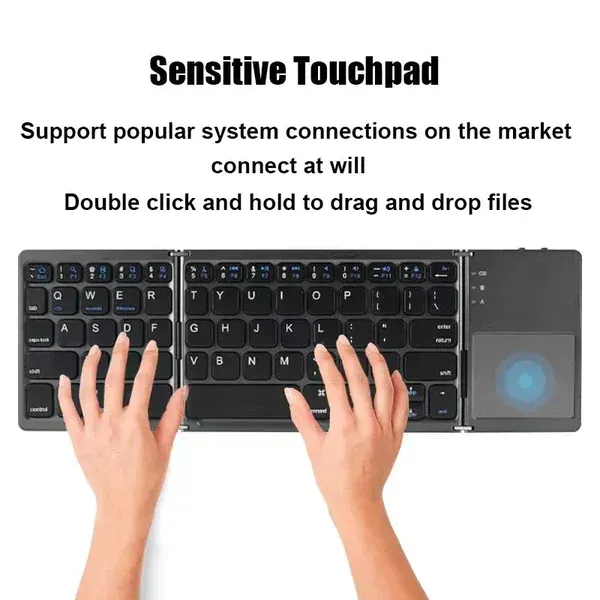 🔥Foldable Bluetooth Keyboard with Touchpad✨🚀50% time limit🚀 Luanda cash on delivery