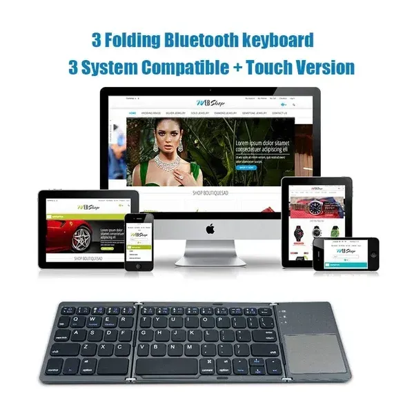 🔥Foldable Bluetooth Keyboard with Touchpad✨🚀50% time limit🚀 Luanda cash on delivery