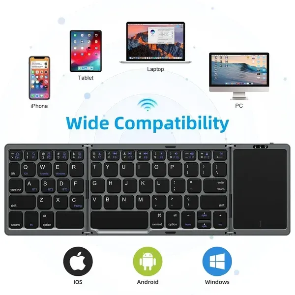 🔥Foldable Bluetooth Keyboard with Touchpad✨🚀50% time limit🚀 Luanda cash on delivery